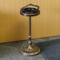 Antique Vintage Glass and Brass Floor Standing Ashtray